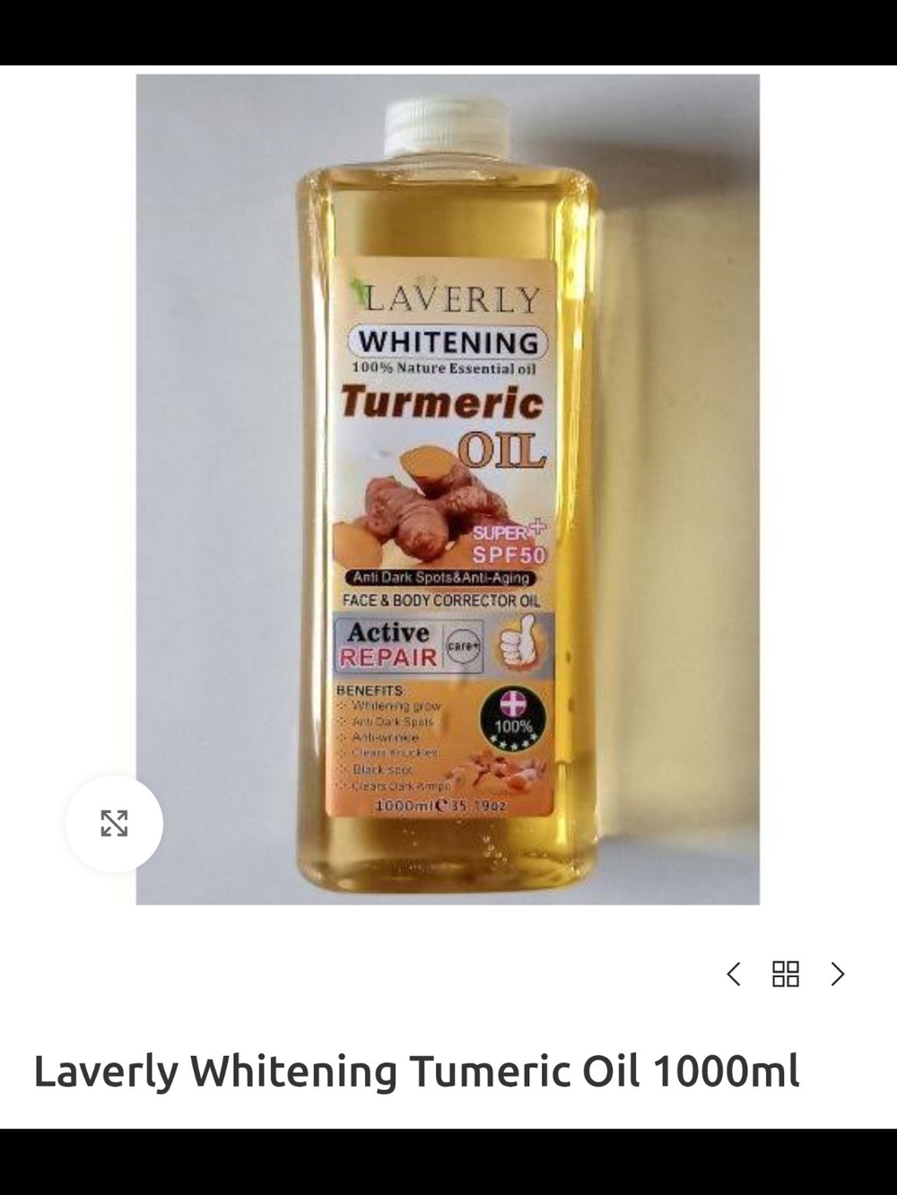 Laverly Whitening Turmeric Oil - Yellow